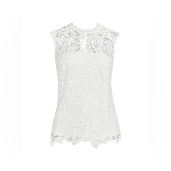 NWT Nanette Lepore Designer White Sleeveless Lace Spring Summer Top Size Small - Picture 1 of 13